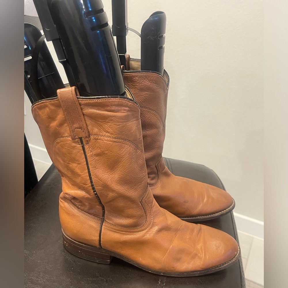 Vintage Dan Post classic leather pull on western boots US 9.5 D